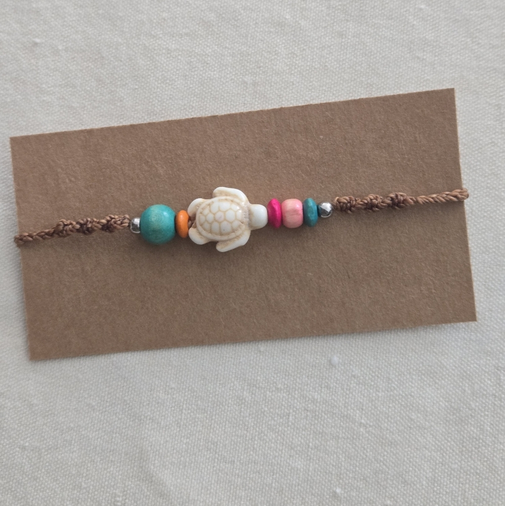 New Handmade Colorful Beaded Turtle Bracelet